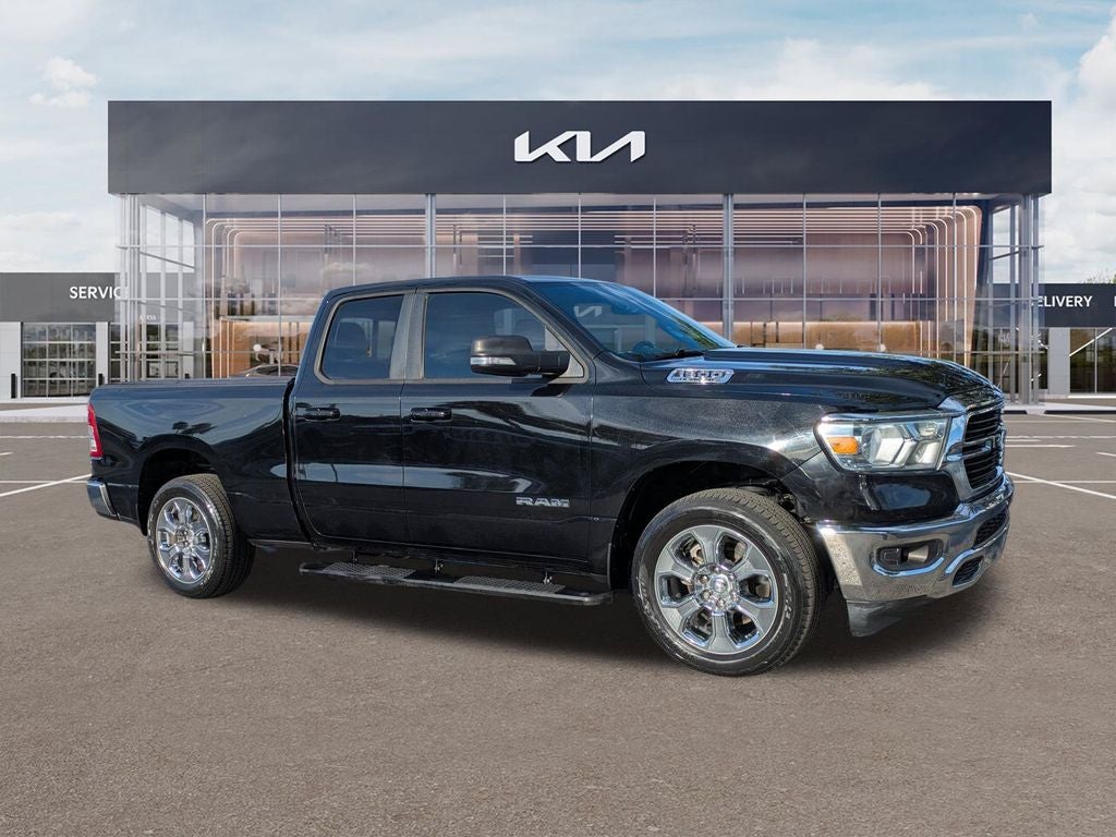 2021 RAM 1500 Big Horn/Lone Star in Diamond Black Crystal Pearlcoat — front three-quarter view